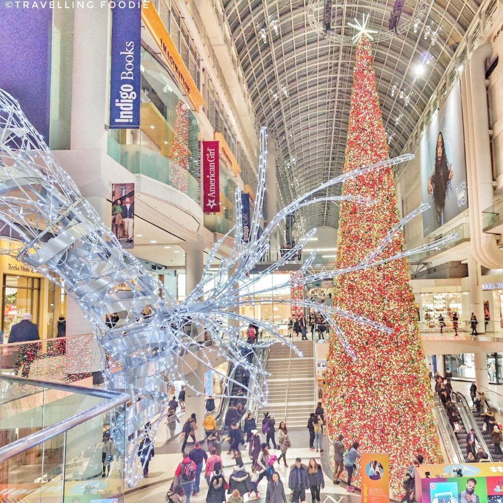 Canada's Largest Christmas Tree at Eaton Center  Toronto, Ontario