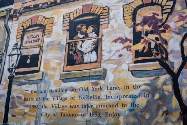 Old York Lane painting at Yorkville in Toronto, Ontario