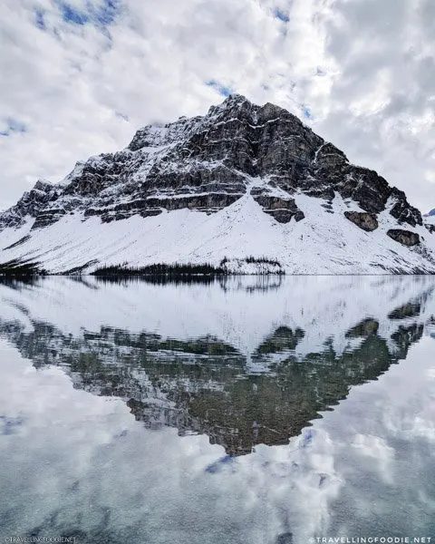 Epic Crowfoot Mountain Reflection at Bow Lake in Banff National Park, Alberta, Canada