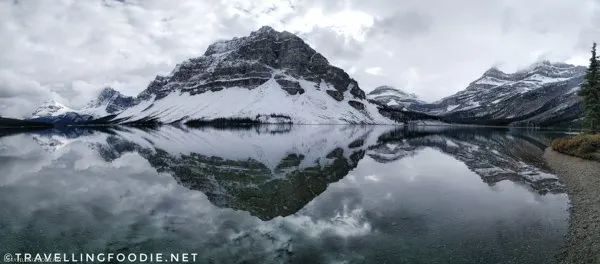 Panoramic View of Bow Lake at Banff National Park, Alberta, Canada