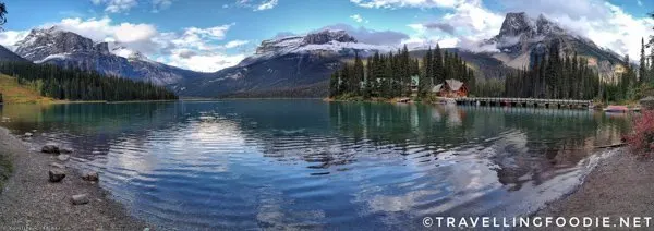 Panoramic View of Emerald Lake in Yoho National Park, British Columbia in the Canadian Rockies