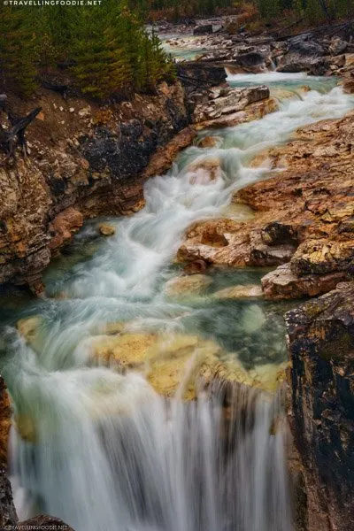 Tokumm Creek Waterfalls at Marble Canyon in Kootenay National Park, British Columbia, Canada
