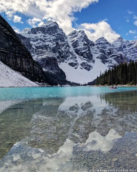 (Vertical) Moraine Lake at Banff National Park, Alberta, Canada