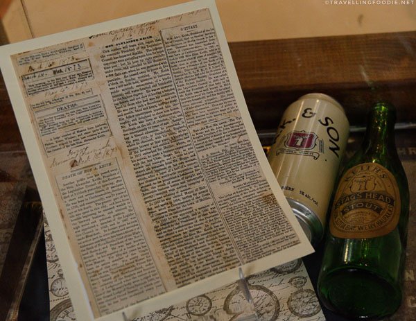 Artifacts in Alexander Keith's Brewery Tour in Halifax, Nova Scotia