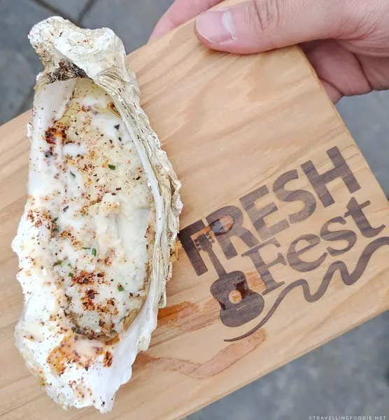 Oyster Rockefeller by Nathan Tymchuck at Fresh Fest for BC Shellfish and Seafood Festival 2017 in Comox Valley, British Columbia