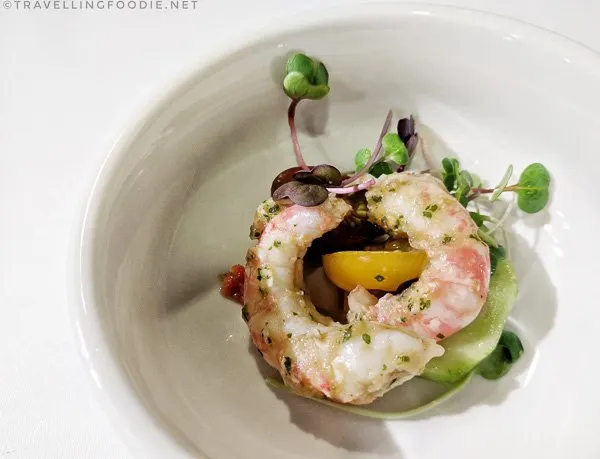 Marinated Spot Prawn Salad at BC Seafood Expo 2017 in Comox Valley, British Columbia