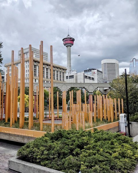 Calgary Tower at the Olympic Plaza in Calgary, Alberta