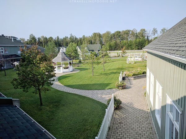 View of gazebo from the window at Cedar Meadows in Timmins, Ontario