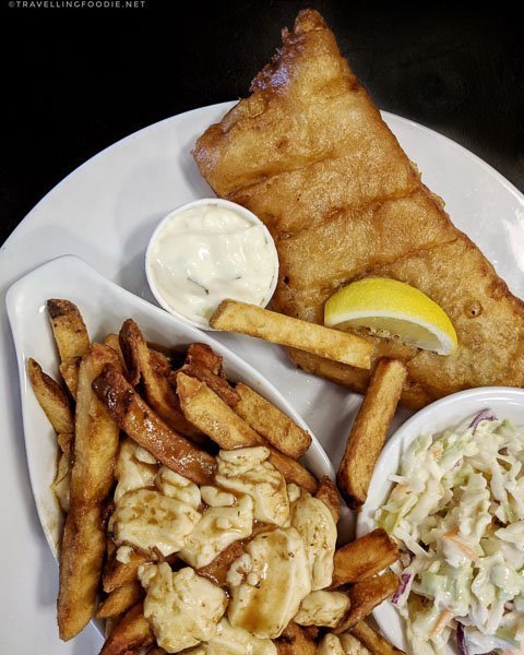 Haddock Fish and Chips Poutine at Charles Dickens Pub in Woodstock, Oxford County, Ontario