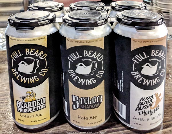 Full Beard six-pack beers in can holder in Timmins, Ontario