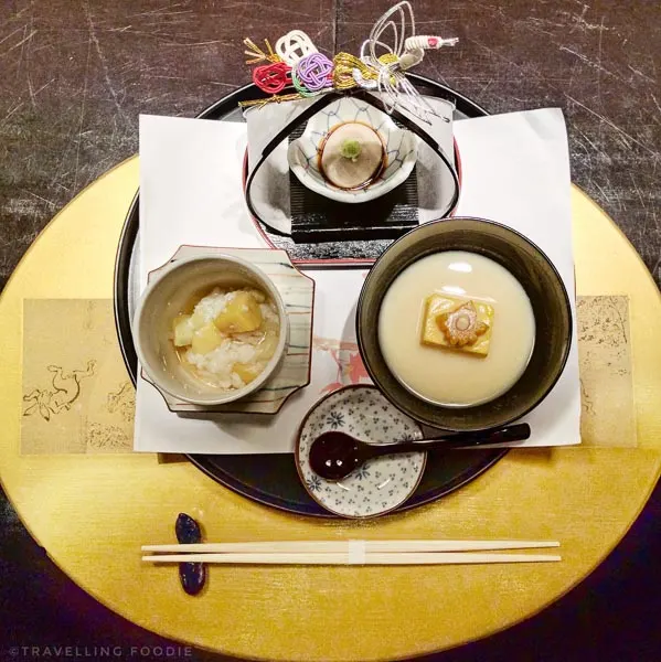 Rice Porridge Onjyaku-zen (Amuse Bouche) at Kaiseki Yu-zen Hashimoto in Toronto, Ontario