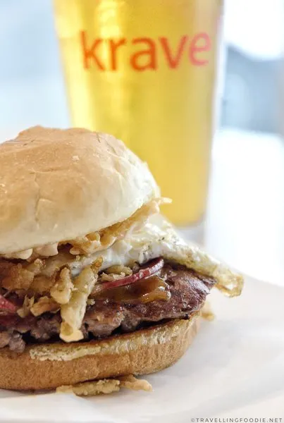 Barnyard Burger with Beer from Krave Burger in Halifax