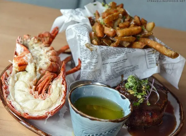 Tenderloin and Half Lobster from Little Fish Oyster Bar at Five Fishermen in Halifax, Nova Scotia