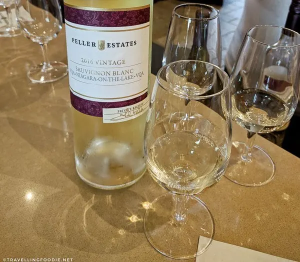 2016 Vintage Sauvignon Blanc at Peller Estates Winery in Niagara-on-the-Lake, Ontario