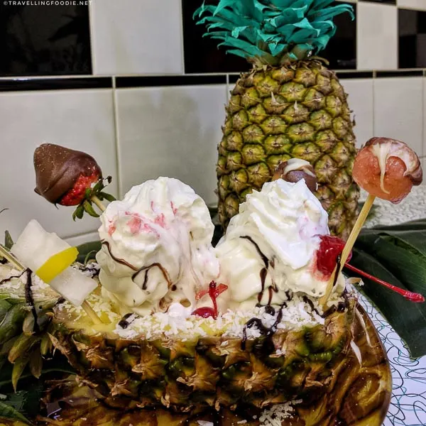 Ice Cream Sundae on a Pineapple at Pine Dairy Bar in Timmins, Ontario