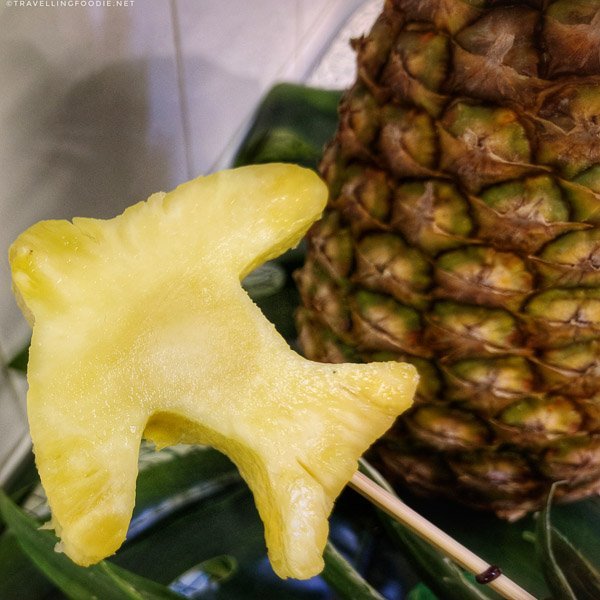 Pineapple carved into an airplane at Pine Dairy Bar in Timmins, Ontario