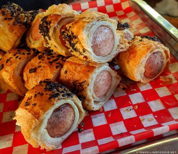 A tray of Schneiders Pigs in a Blanket