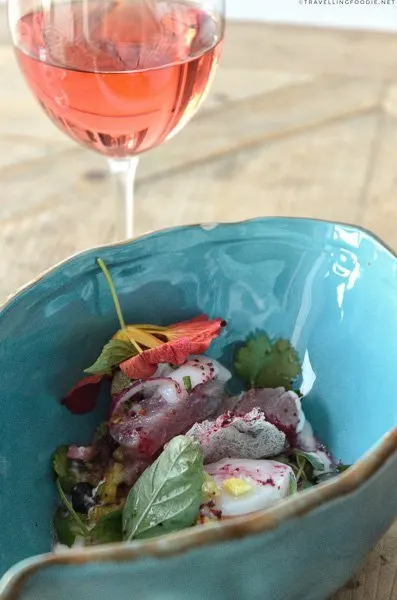 Ceviche with Wine from Studio East Food + Drink in Halifax, Nova Scotia
