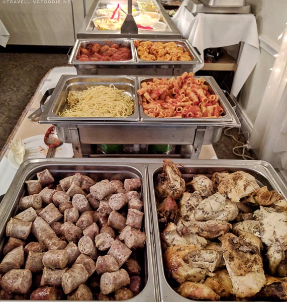 Lunch Buffet Spread at Dante Club in Timmins, Ontario