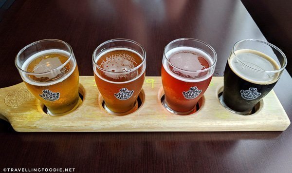 Beer Flight at Upper Thames Brewing Co. in Woodstock, Oxford County, Ontario