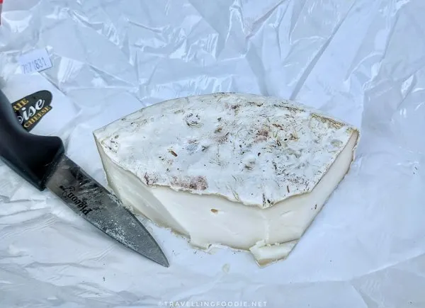 Camembert cheese from Fromagerie Kapuskoise at Urban Park Market in Timmins, Ontario