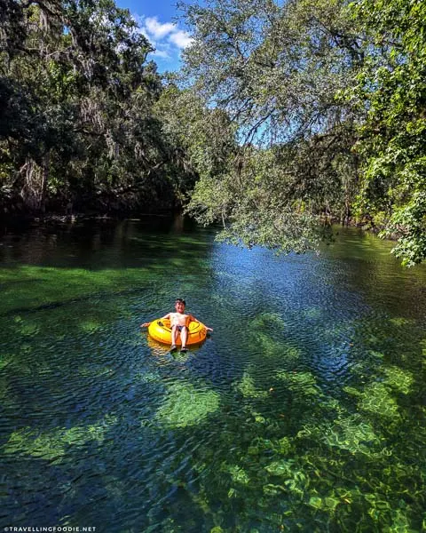 Travelling Foodie Raymond lazy tubing at Blue Spring State Park in Orange City, Florida