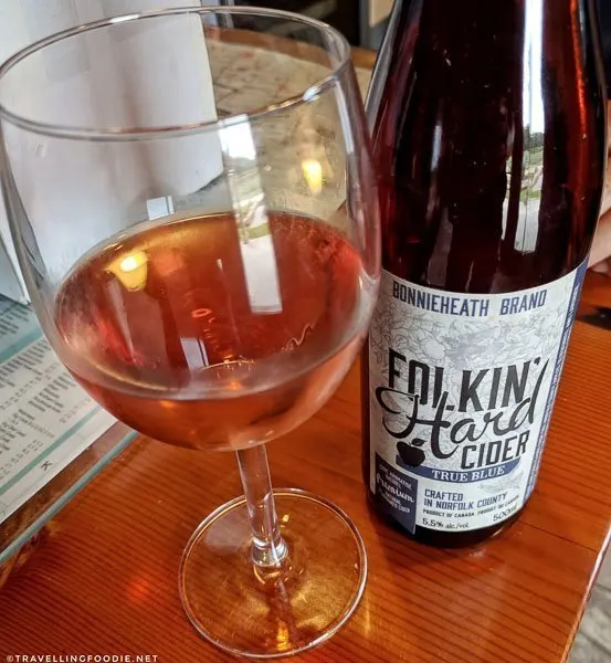 Folkin' Hard Apple-Blueberry-Lavender Cider at Bonnieheath Estate Lavender and Winery in Waterford, Norfolk County, Ontario