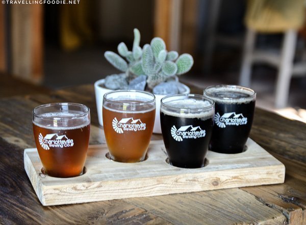 Beer Flight at Charlotteville Brewing Company in Simcoe, Norfolk County, Ontario