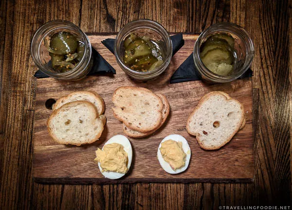 Pickle Flight at Freight Kitchen and Tap in Downtown Woodstock, Georgia