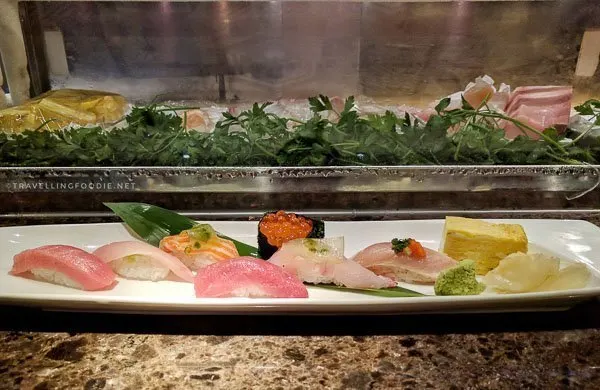 Sushi Platter at Ise-Shima Restaurant in Miyako Hybrid Hotel in Torrance, California