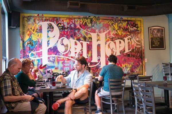 Port Hope mural decorates one side of the wall at Local No. 90 in Port Hope, Ontario