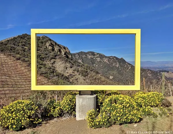 Yellow Rectangle Sculpture at Malibu Wine Hikes in Conejo Valley, California