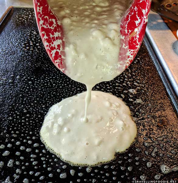 Pancake Batter at The Old Spanish Sugar Mill Grill and Griddle House in De Leon Springs, West Volusia, Florida