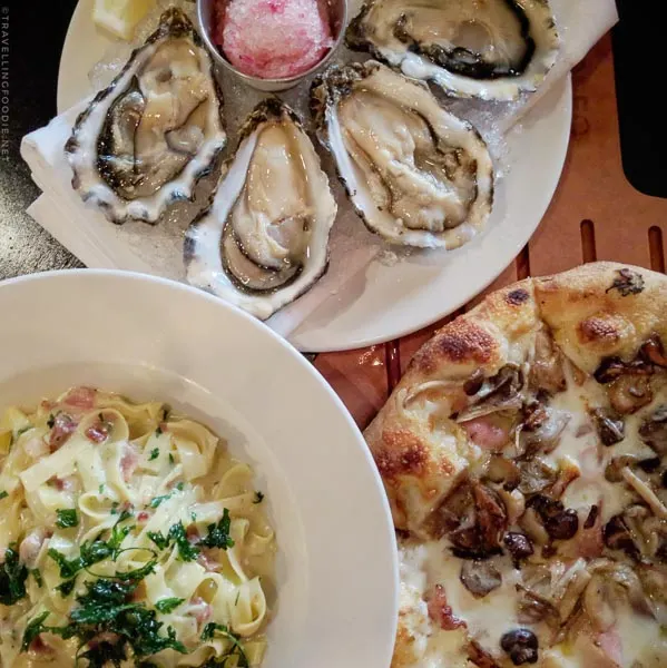 Mushroom Pizza, Carbonara and Oysters at Orfeo in Seattle, Washington