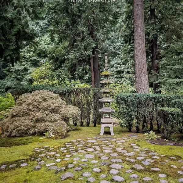 Stone Lantern at Portland Japanese Garden in Portland, Oregon