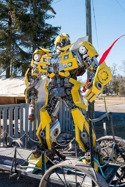 Transformers Bumblebee Robot at Primitive Designs in Port Hope, Ontario