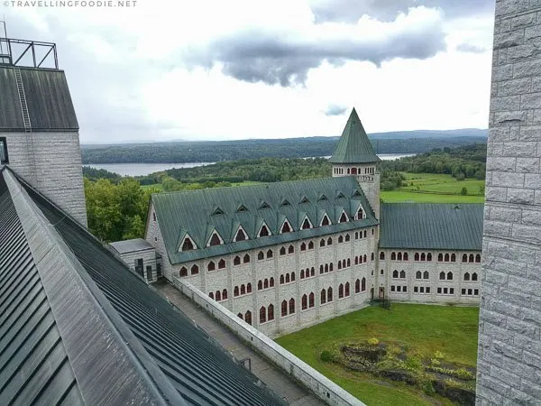 Views from the rooftop at Abbaye De St-Benoit-Du-Lac in Quebec, Canada