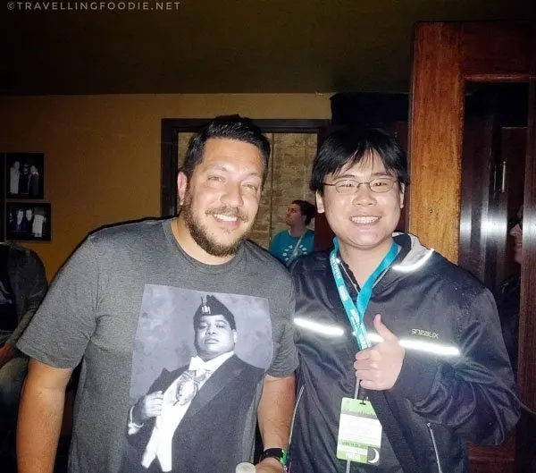 Travelling Foodie Raymond Cua with Sal Vulcano at Kill Tony Show during Moontower Comedy Festival in Austin, Texas