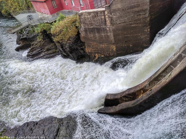 Falls from Magog River Dam in Sherbrooke, Quebec