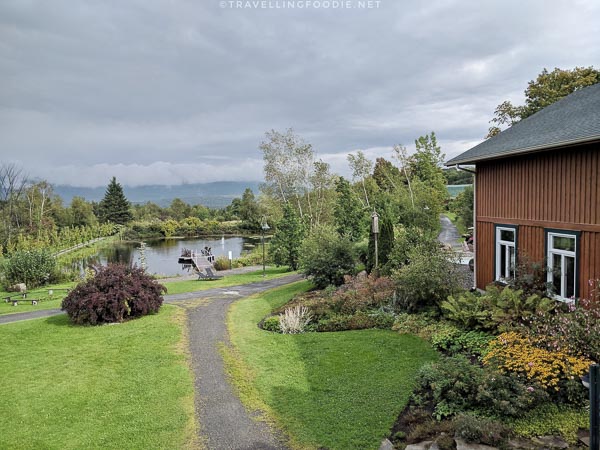 Views from the lobby balcony at Spa Eastman in Eastern Townships, Quebec