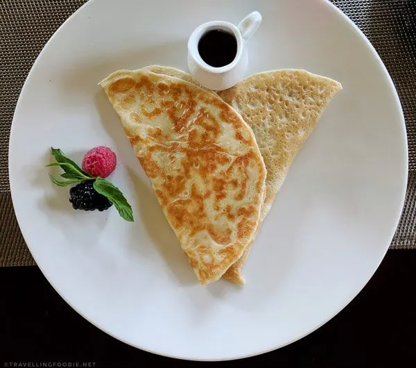Buckwheat Crepe for breakfast at Spa Eastman in Eastern Townships, Quebec