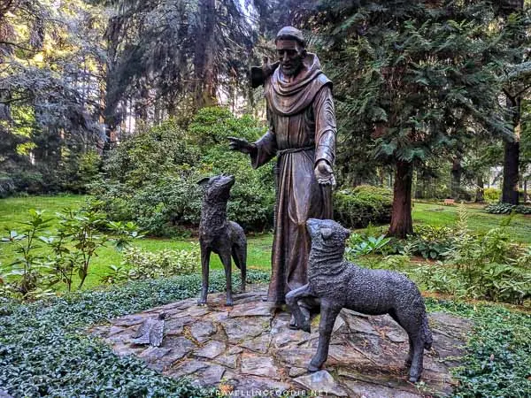 St. Francis of Assisi statue at The Grotto in Portland, Oregon