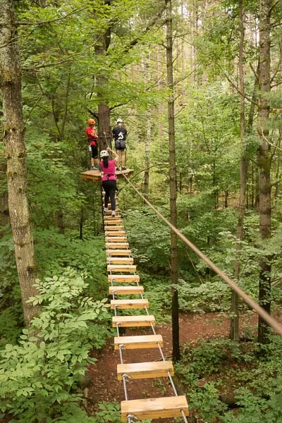 Bridge Obstacle in Ganaraska Treetop trekking in Port Hope, Ontario