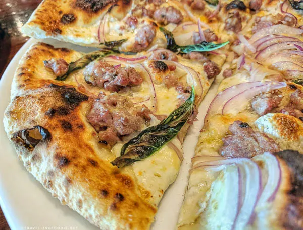 Salsiccia e Cipolle Neapolitan Pizza at Vingenzo's Cucina Neapolitana in Downtown Woodstock, Georgia