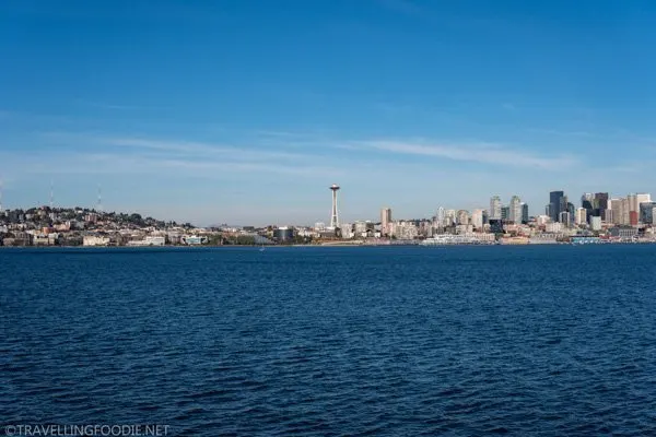 Panoramic Skyline of Seattle, Washington from Bainbridge Island Ferry