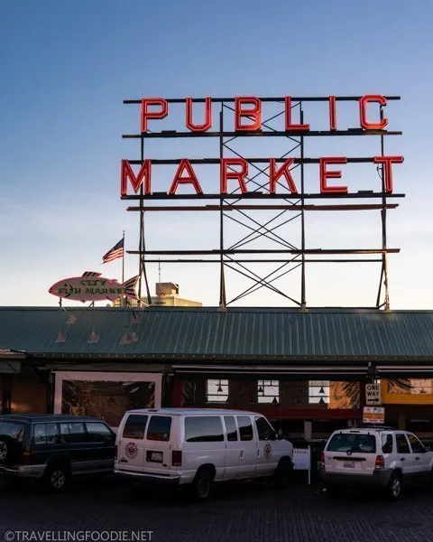 Public Market sign at Pike Place Market in Seattle, Washington
