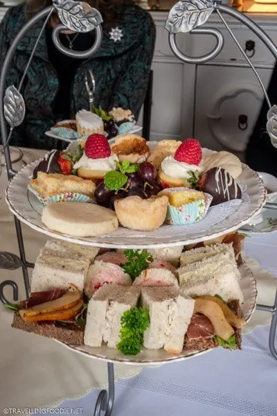 High Tea sandwiches & treats with Purple Haven Farm at Towne Cafe at Dunnville, Haldimand County, Ontario