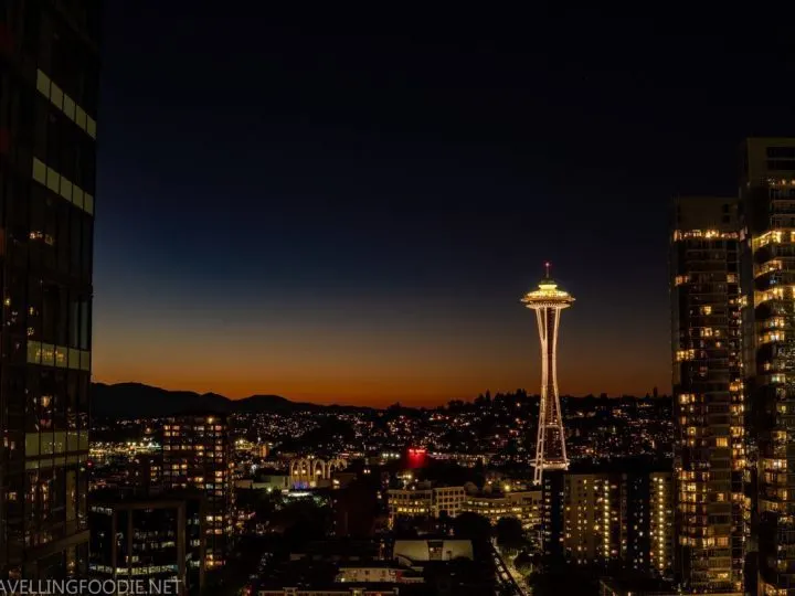 Space Needle Dusk Skyline in Seattle, Washington