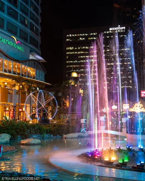 Colorful fountain at Eastwood Mall in Quezon City, Manila, Philippines