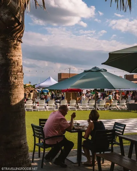 Outdoor dining and market at Armature Works in Tampa Bay, Florida